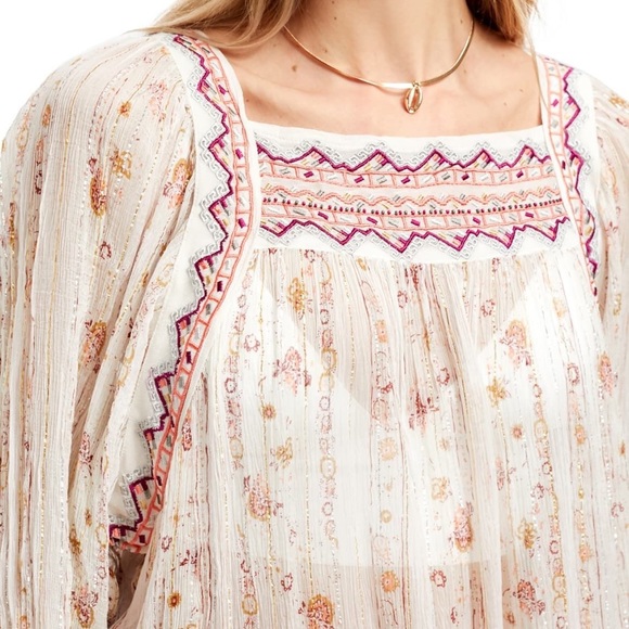 Free People Boho Tunic Dress, Ivory Dance Magic, Size S New w/Tag Retail $148.00 - Picture 4 of 10